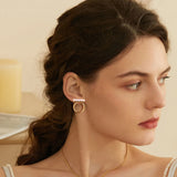 Pearl Balance Earring, Round Stud Earring for Women