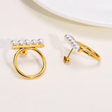 Pearl Balance Earring, Round Stud Earring for Women