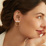 Pearl Balance Earring, Round Stud Earring for Women