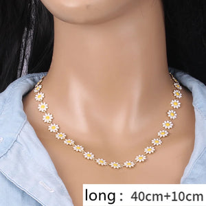 Vintage Pearl Beads Daisy Chain Necklace for Women