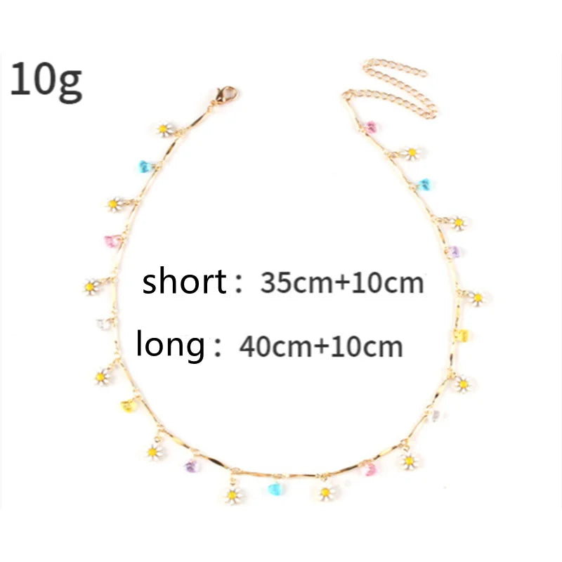 Vintage Pearl Beads Daisy Chain Necklace for Women