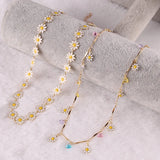 Vintage Pearl Beads Daisy Chain Necklace for Women