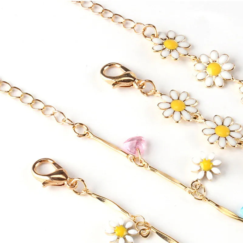 Vintage Pearl Beads Daisy Chain Necklace for Women