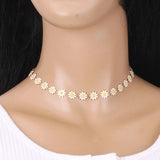 Vintage Pearl Beads Daisy Chain Necklace for Women