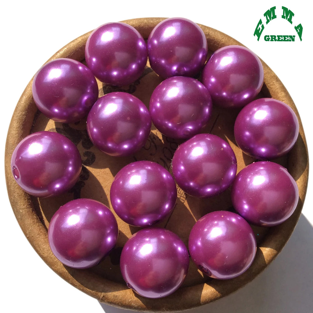 Fuchsia Acrylic ABS Pearl Beads for Halloween Jewelry Making