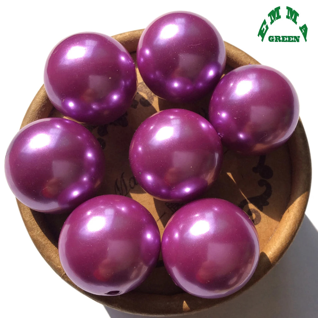 Fuchsia Acrylic ABS Pearl Beads for Halloween Jewelry Making