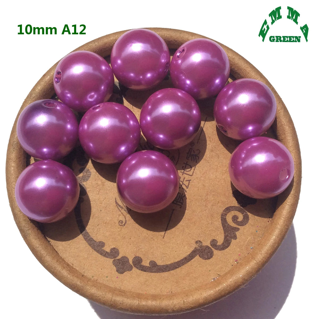 Fuchsia Acrylic ABS Pearl Beads for Halloween Jewelry Making