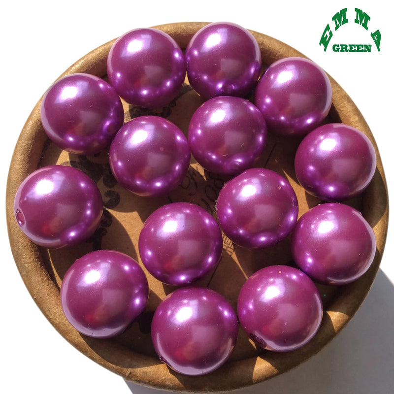 Fuchsia Acrylic ABS Pearl Beads for Halloween Jewelry Making