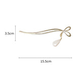 Golden Pearl Bowknot Hairpin Punk Girls Hair Bun Chopsticks