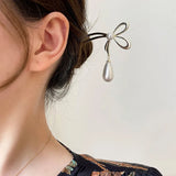 Golden Pearl Bowknot Hairpin Punk Girls Hair Bun Chopsticks