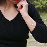925 Sterling Silver Pearl Bracelet for Women Elegant Party Accessory