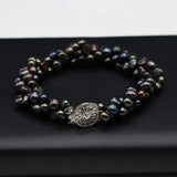 Freshwater Pearl Bracelet 5-6 MM Three-cells Charms Birthday Gift