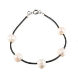 Freshwater Pearl Geometric Leather Bracelet DIY Jewelry