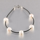 Freshwater Pearl Geometric Leather Bracelet DIY Jewelry