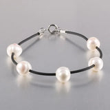Freshwater Pearl Geometric Leather Bracelet DIY Jewelry