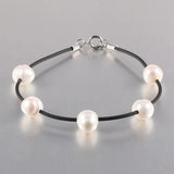 Freshwater Pearl Geometric Leather Bracelet DIY Jewelry