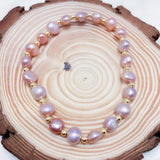 Pink Purple Freshwater Pearl Bracelet Gift for Women