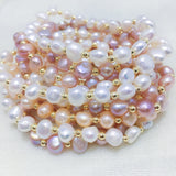 Pink Purple Freshwater Pearl Bracelet Gift for Women