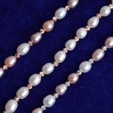 Colorful Pearl Bracelet Sterling Silver 925 Women's Jewelry