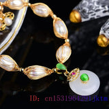 Men's Jade Donut Charm Bracelet Natural Jewelry Gift