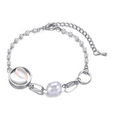 Heart Charm Pearl Bracelet for Women Handmade Valentine's Day Gift