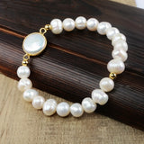 Freshwater Pearl Bracelet Bangle for Women Jewelry Elastic
