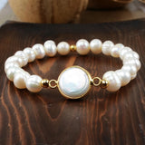 Freshwater Pearl Bracelet Bangle for Women Jewelry Elastic