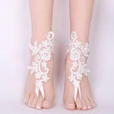 Pearl Bracelet Women Beach Anklet Elastic Toe Ring Ankle Chain