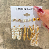 Vintage Pearl Butterfly Dangle Earrings Set