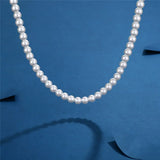 Pearl Chain Choker Necklace Shell Pendant Vintage Style Jewelry