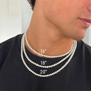 Pearl Chain Choker Necklace Shell Pendant Vintage Style Jewelry