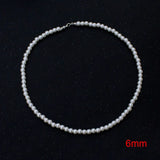 Pearl Chain Choker Necklace Shell Pendant Vintage Style Jewelry