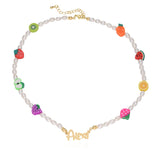 Pearl Chain Initial Bracelet for Girls - Pearls Crystal Beads and Letter Gift