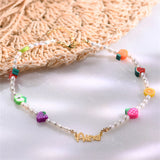 Pearl Chain Initial Bracelet for Girls - Pearls Crystal Beads and Letter Gift
