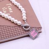 Pearl Chain OT Clasps Pink Crown Women LADIES OF DISTINCTION TLOD Necklaces