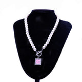 Pearl Chain OT Clasps Pink Crown Women LADIES OF DISTINCTION TLOD Necklaces