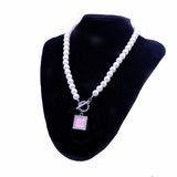 Pearl Chain OT Clasps Pink Crown Women LADIES OF DISTINCTION TLOD Necklaces
