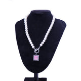 Pearl Chain OT Clasps Pink Crown Women LADIES OF DISTINCTION TLOD Necklaces