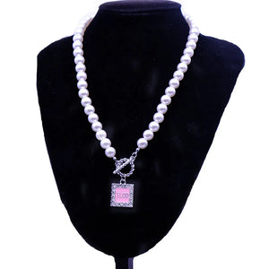 Pearl Chain OT Clasps Pink Crown Women LADIES OF DISTINCTION TLOD Necklaces
