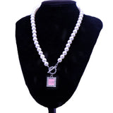 Pearl Chain OT Clasps Pink Crown Women LADIES OF DISTINCTION TLOD Necklaces