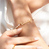 Personalized Pearl Chain Name Bracelet for Mom