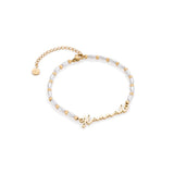 Pearl Chain Name Bracelet Personalized Bead Bracelet Christmas Gift