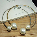 Pearl Choker Necklace for Women Torques Necklace