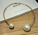 Pearl Choker Necklace for Women Torques Necklace