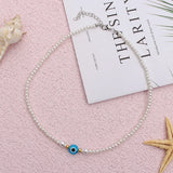 Pearl Choker Evil Eye Beads Necklace Women