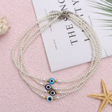 Pearl Choker Evil Eye Beads Necklace Women