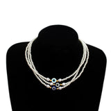 Pearl Choker Evil Eye Beads Necklace Women