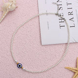 Pearl Choker Evil Eye Beads Necklace Women