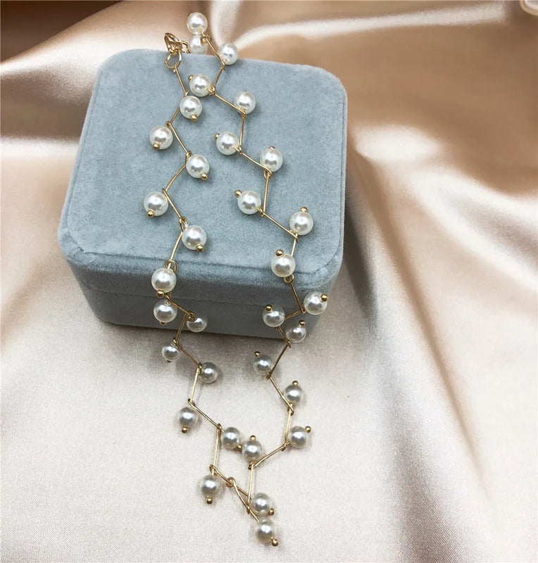 Pearl Clavicle Chain Choker Necklace Female Neck Jewelry Collar