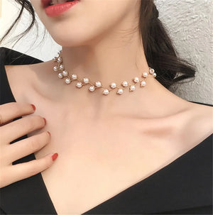 Pearl Clavicle Chain Choker Necklace Female Neck Jewelry Collar